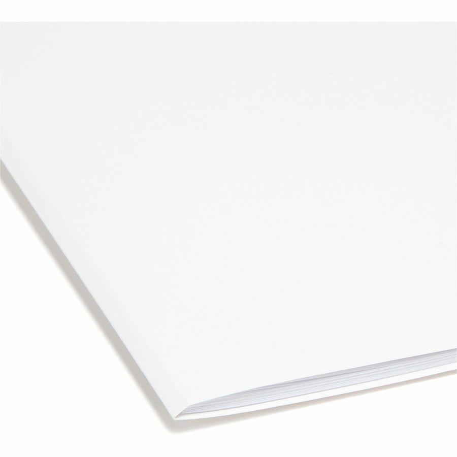 Smead SuperTab 1/3 Tab Cut Letter Recycled Top Tab File Folder - 8 1/2" x 11" - 3/4" Expansion - Assorted Position Tab Position - White - 10% Recycled - 100 / Box. Picture 2