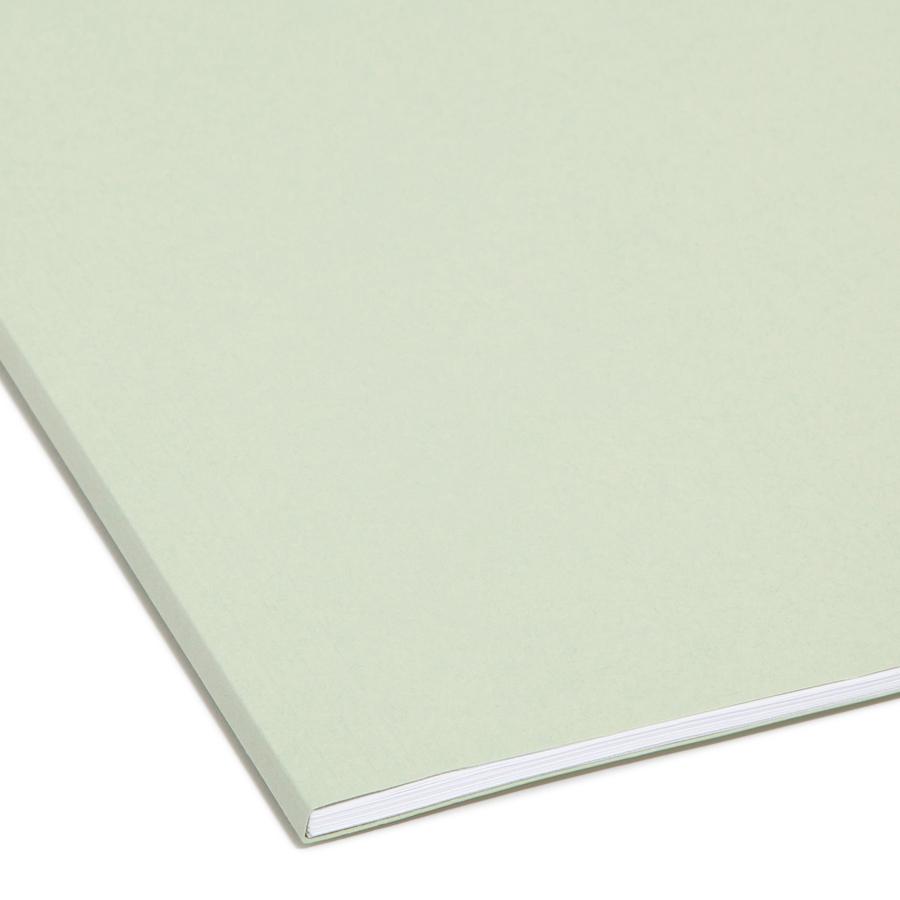 Smead FasTab Straight Tab Cut Letter Recycled Hanging Folder - 8 1/2" x 11" - Assorted Position Tab Position - Moss - 10% Recycled - 20 / Box. Picture 2