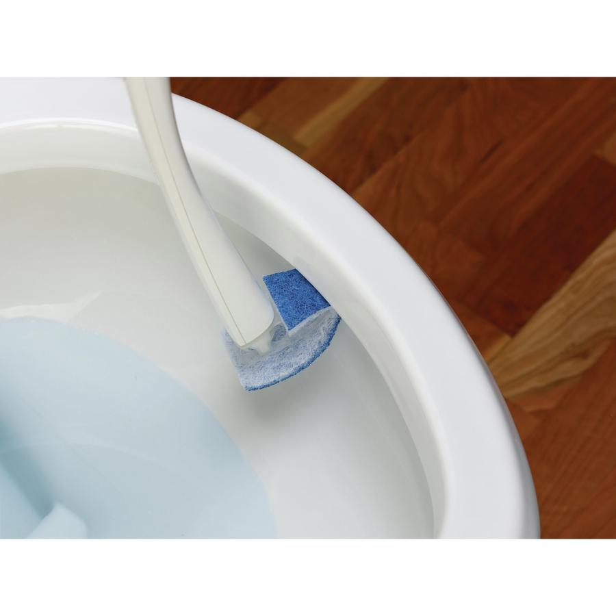 Scotch-Brite Disposable Toilet Scrubber - 4 / Carton - White, Blue. Picture 2