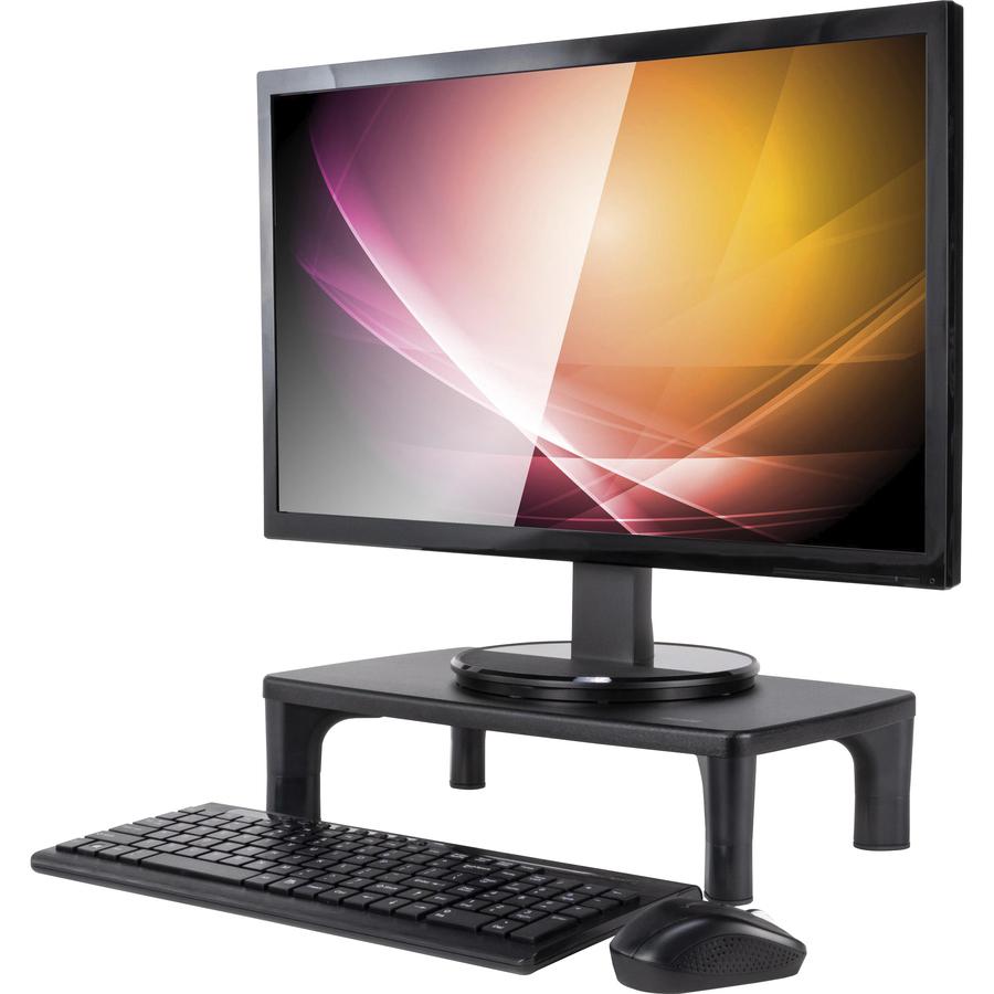 Allsop Hi-Lo Adjustable Height Monitor Stand - (32190) - 4" Height x 15.8" Width x 9.5" Depth - Wood Surface (MDF) - Black. Picture 2