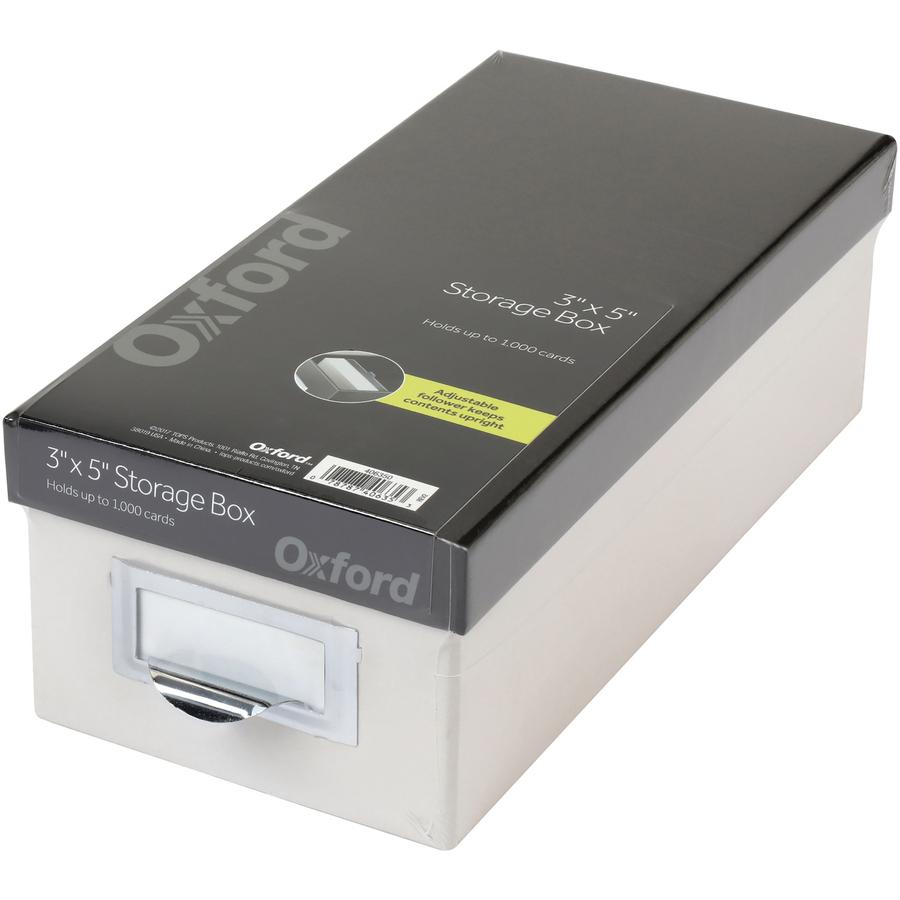 Oxford 3x5 Index Card Storage Box - External Dimensions: 11.5" Length x 5.5" Width x 3.9" Height - Media Size Supported: 3" x 5" - 1000 x Index Card (3" x 5") - Black, Marble White - For Index Card, N. Picture 9
