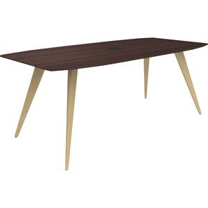 Lorell 72" Rectangular Conference Tabletop - 72" x 36"1" - Knife Edge - Material: Polyvinyl Chloride (PVC) Edge, Powder Coated Steel Leg - Finish: Espresso. Picture 4
