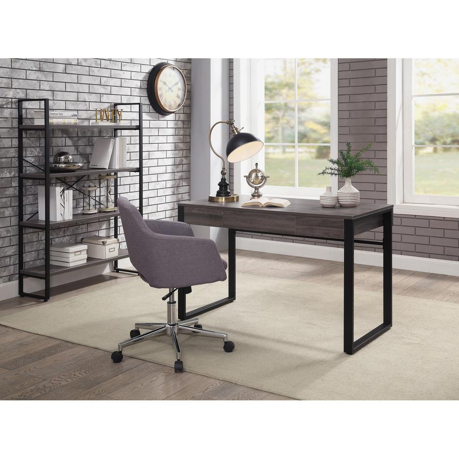 Lorell SOHO Desk with Center Drawer - 47" x 23.5"30" - 1 Drawer(s) - Band Edge - Finish: Charcoal. Picture 2
