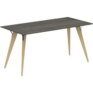 Lorell Relevance Series Natural Wood Desk Frame - 72" x 30" x 26.5" - Material: Wood - Finish: Natural. Picture 2