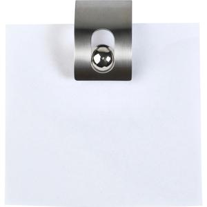 Tatco Magnetic Note Holder - 2" x 1.3" x 0.6" x 2" - Steel - 4 / Pack - Silver. Picture 2