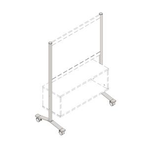 Lorell Adaptable Panel Legs for 71"H Configuration - 18.8" Width x 2" Depth x 48.8" Height - Aluminum - Silver. Picture 9