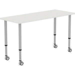 Lorell Attune Height-adjustable Multipurpose Rectangular Table - Rectangle Top - Adjustable Height - 26.62" to 33.62" Adjustment x 60" Table Top Width x 23.62" Table Top Depth - 33.62" Height - Assemb. Picture 11
