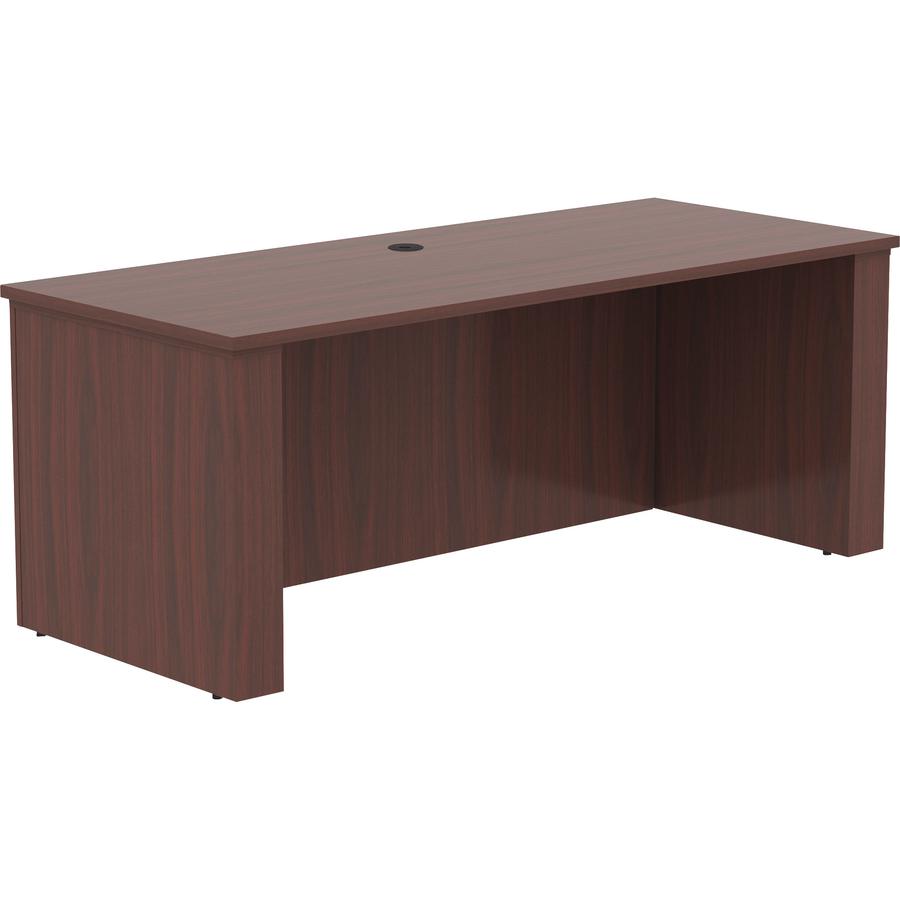 Lorell Essentials Series Sit-to-Stand Desk Shell - 0.1" Top, 1" Edge, 72" x 29"49" - Finish: Mahogany - Laminate Table Top. Picture 2