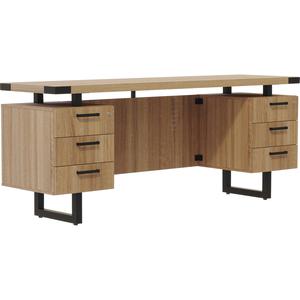 Safco Mirella Free Standing Credenza Pedestal Base - Box Drawer(s) - Material: Particleboard, Steel Pull - Finish: Sand Dune, Laminate, Powder Coated Pull. Picture 3