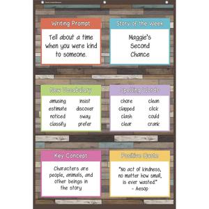 Teacher Created Resources Reclaimed Wood 6 Pocket Chart - Theme/Subject: Learning - 1 Each. Picture 3