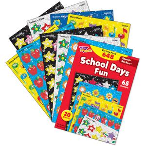 Trend Sparkle Stickers School Days Fun Stickers - Fun Theme/Subject - Apple Dazzlers, Twinkling Stars, Merry Music, Brilliant Birthday, Sunny Smile, Star Bright Shape - Acid-free, Non-toxic, Photo-saf. Picture 3