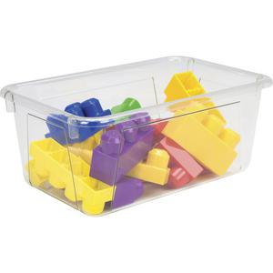 Storex Crystal Clear Cubby Bin - 5.2" Height x 7.8" Width12.1" Length - Clear - 5 / Carton. Picture 2