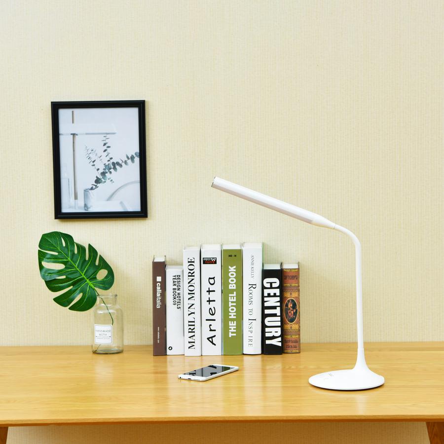 Data Accessories Company Desk Lamp - 15" Height - 6 W LED Bulb - Desk Mountable - White - for Office, Home, Dorm. Picture 2