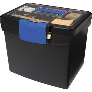 Storex File Storage Box with XL Storage Lid - External Dimensions: 10.9" Length x 13.3" Width x 11" Height - 30 lb - Media Size Supported: Letter 8.50" x 11" - Clamping Latch Closure - Plastic - Black. Picture 4