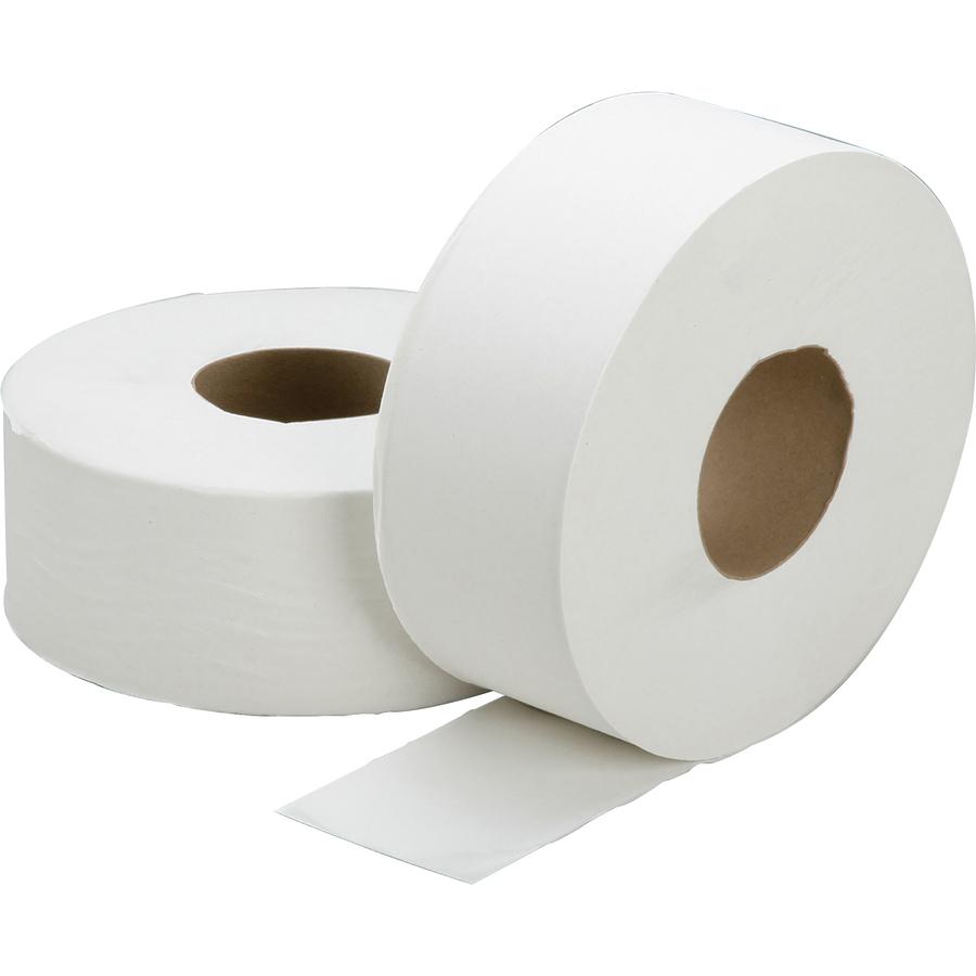 SKILCRAFT Jumbo Roll Toilet Tissue - 1 Ply - 3.50" x 4000 ft - White - Fiber Paper - For Toilet, Restroom - 6 / Carton - TAA Compliant. Picture 2
