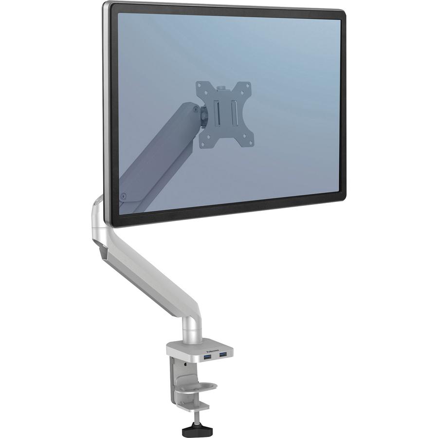 Fellowes Platinum Series Single Monitor Arm - Silver - 1 Display(s) Supported - 27" Screen Support - 20 lb Load Capacity - 1 Each. Picture 2