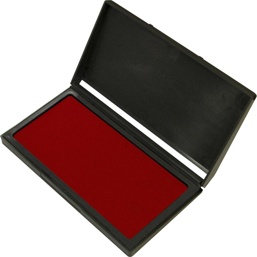 Consolidated Stamp Stamp Pad - 1 Each - 0.8" Height x 3.3" Width x 4.8" Length - Red Ink - Gel. Picture 3