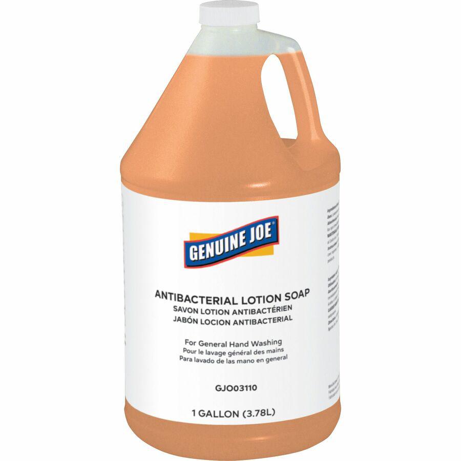 Genuine Joe Antibacterial Lotion Soap - 1 gal (3.8 L) - Bacteria Remover, Grime Remover, Dirt Remover - Hand - Antibacterial - Orange - Anti-septic, Pleasant Scent - 4 / Carton. Picture 2