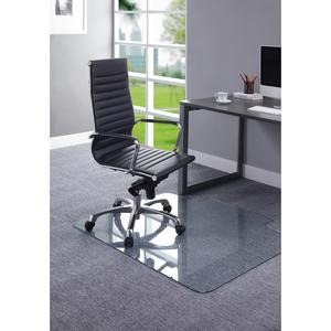 Lorell Tempered Glass Chairmat with Lip - Hardwood Floor, Carpet48" Width x 36" Depth - Lip Size 23" Length x 6" Width - Tempered Glass - Clear - 1Each. Picture 2