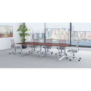 Lorell Revelance Conference Rectangular Tabletop - 59.9" x 47.3" x 1" x 1" - Material: Laminate - Finish: Mahogany. Picture 6