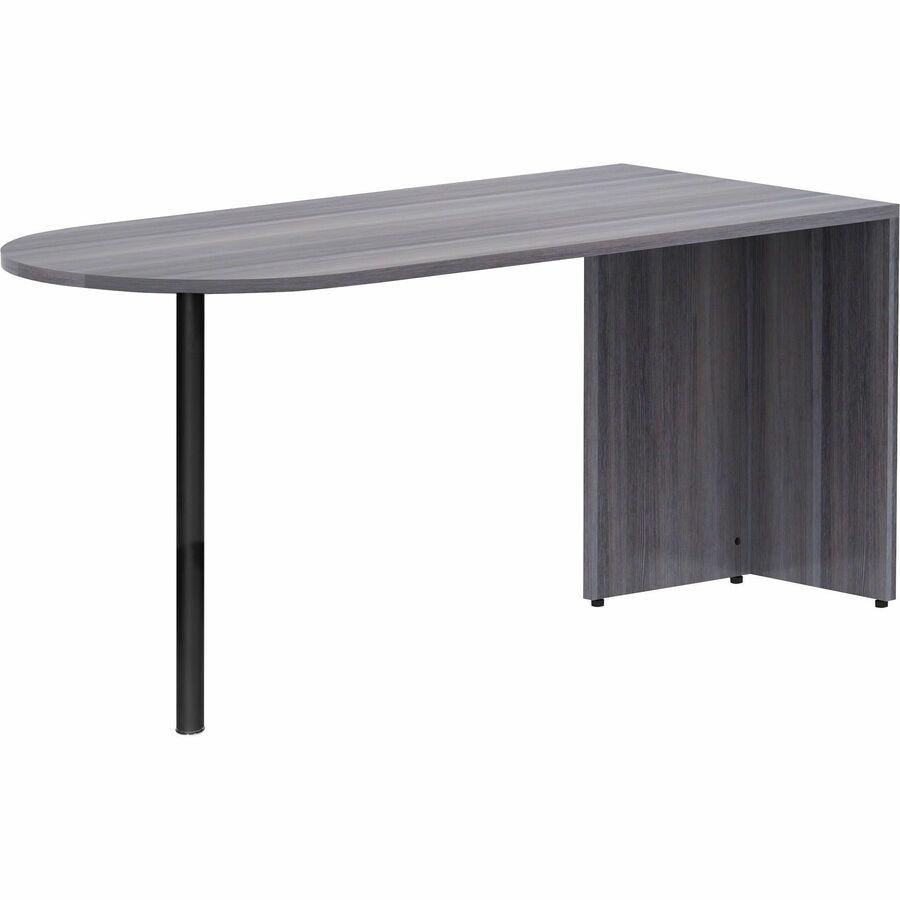Lorell Essentials Series Peninsula Desk Box 1 of 2 - 66" x 30"29.5" Desk, 1" Top - Finish: Weathered Charcoal Laminate. Picture 2