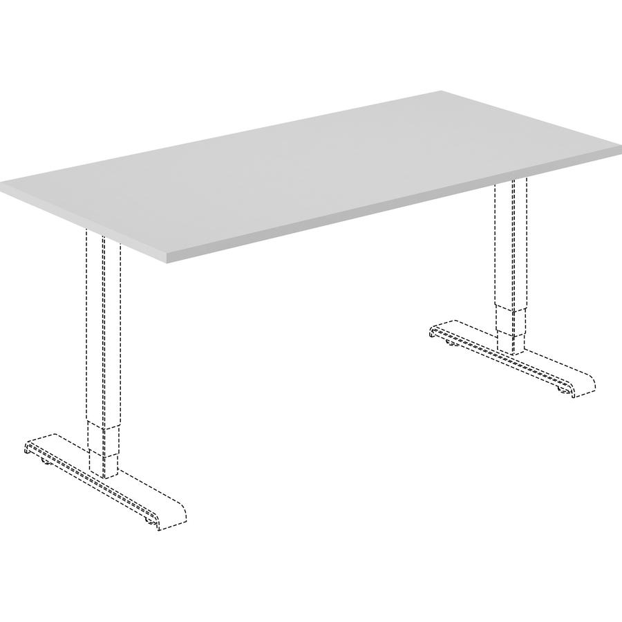 Lorell Width-Adjustable Training Table Top - Gray Rectangle Top - 60" Table Top Length x 30" Table Top Width x 1" Table Top Thickness - Assembly Required. Picture 2