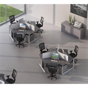 Lorell Relevance Series Curve Worksurface for 120 Workstations - Weathered Charcoal Laminate Rectangle Top - Contemporary Style - 47.25" Table Top Length x 34.13" Table Top Width x 1" Table Top Thickn. Picture 8