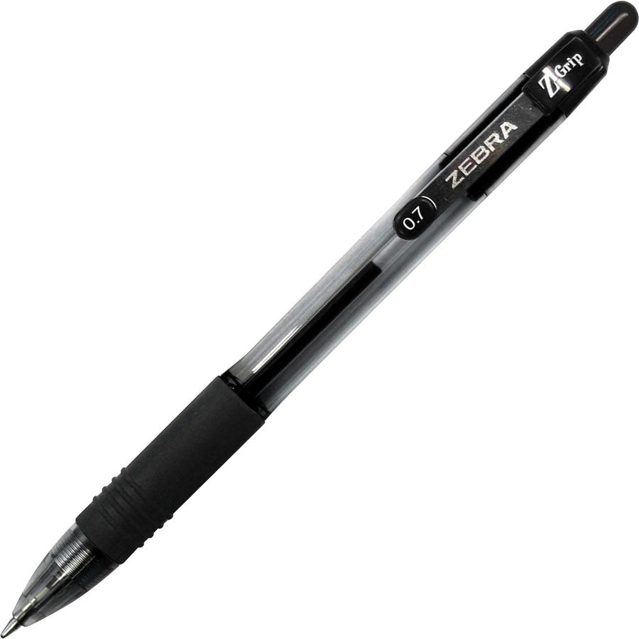 Zebra Pen Z-Grip Retractable Ballpoint Pens - 0.7 mm Pen Point Size - Retractable - Black - 1 Dozen. Picture 2