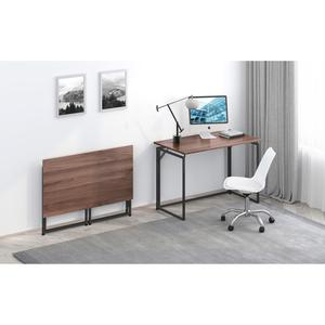 Lorell Folding Desk - For - Table TopWalnut Laminate Rectangle Top - Black Base x 43.30" Table Top Width x 23.62" Table Top Depth - 30" Height - Assembly Required - Brown - 1 Each. Picture 13