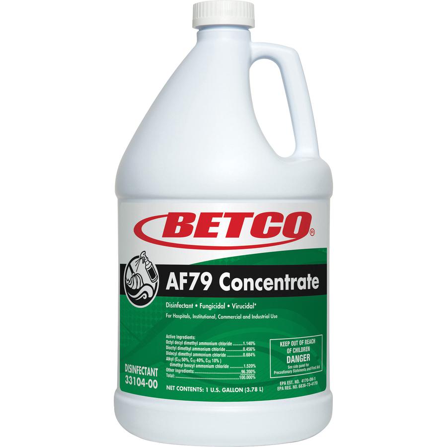 Betco AF79 Concentrate Disinfectant - Concentrate - 128 fl oz (4 quart) - Ocean Breeze Scent - 4 / Carton - Deodorize, Disinfectant, Non-abrasive - Green. Picture 2