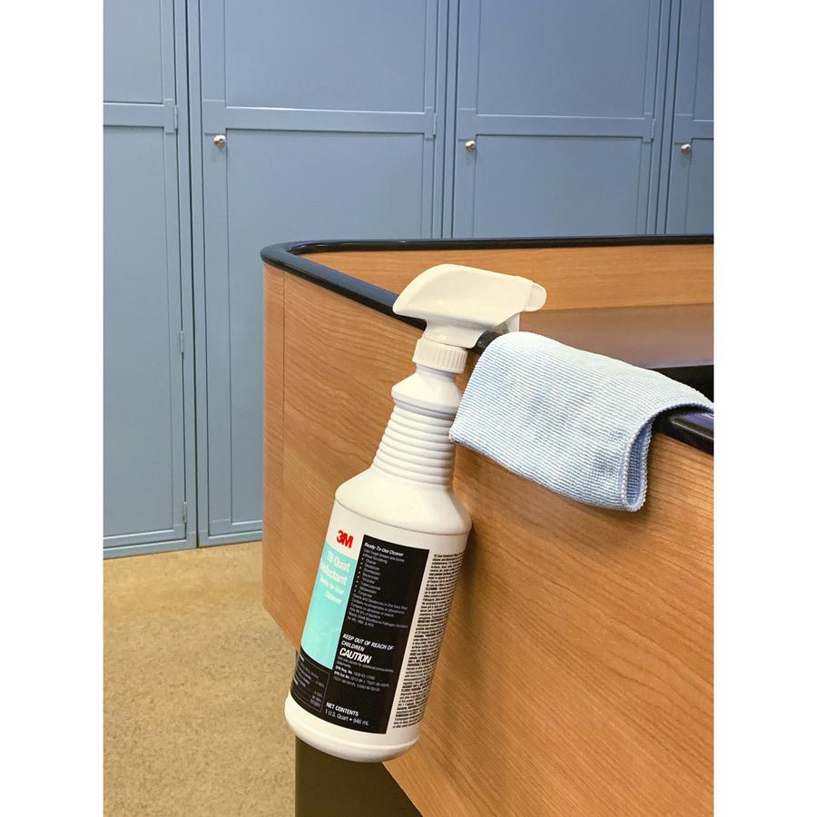 3M TB Quat Disinfectant Ready-To-Use Cleaner - Ready-To-Use - 32 fl oz (1 quart)Spray Bottle - 12 / Carton - Disinfectant, Deodorize, Non-abrasive, Virucidal, Mildewstatic, Fungicide - Clear. Picture 2