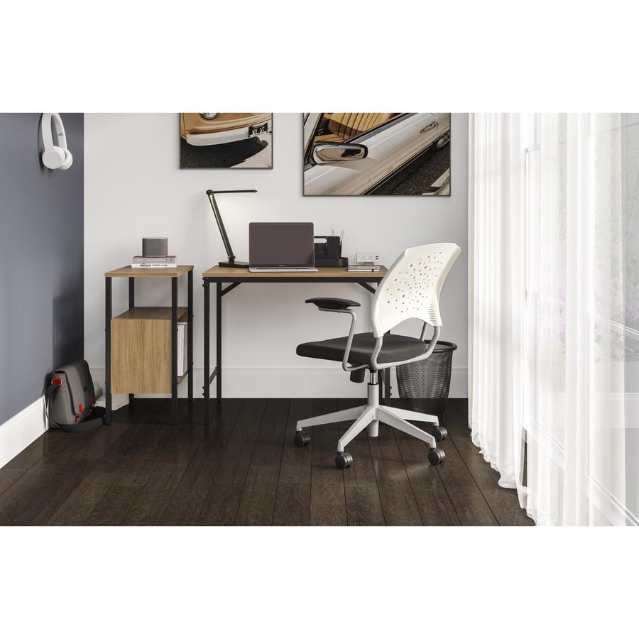 Safco Simple Study Desk - Neowalnut Rectangle, Laminated Top - Black Powder Coat Four Leg Base - 4 Legs - 30.50" Table Top Width x 23.50" Table Top Depth x 0.75" Table Top Thickness - 29.50" Height - . Picture 2