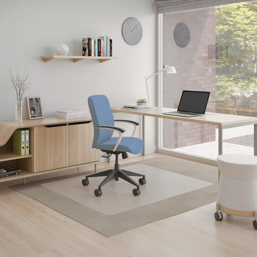 Deflecto SuperMat+ Chairmat - Home Office, Commercial - 60" Length x 46" Width x 0.500" Thickness - Rectangular - Polyvinyl Chloride (PVC) - Clear - 1 / Carton. Picture 2