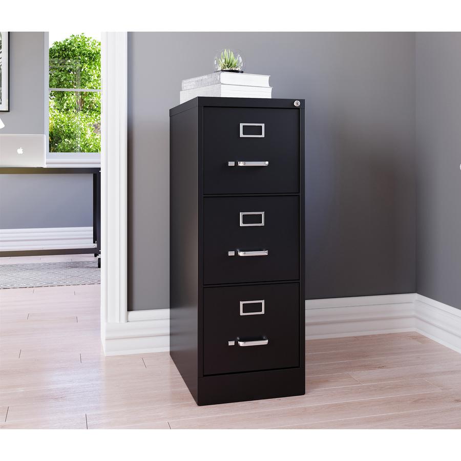 Lorell Fortress Series 22" Commercial-Grade Vertical File Cabinet - 15" x 22" x 40.2" - 3 x Drawer(s) for File - Letter - Vertical - Ball-bearing Suspension, Removable Lock, Pull Handle, Wire Manageme. Picture 9