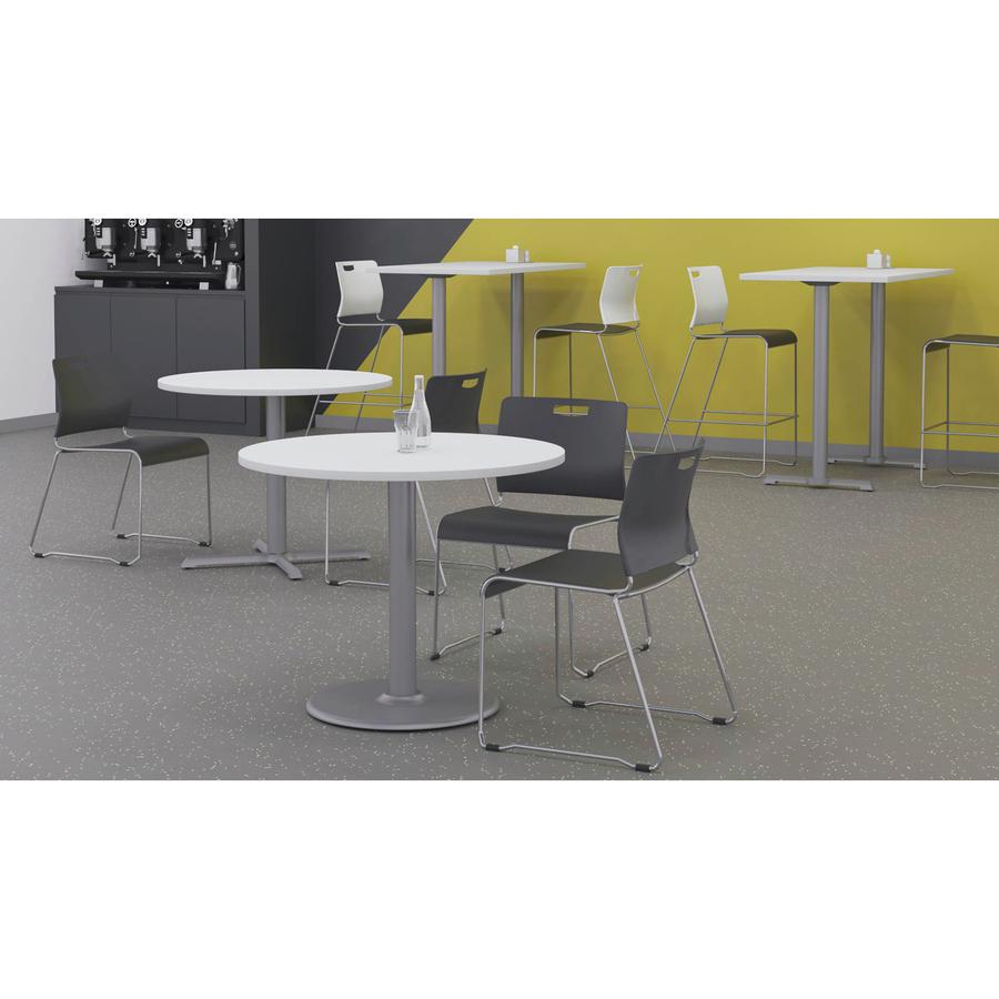Special-T StarX-2 Dining Table - Crema Maple Round Top - Gray, Powder Coated x 36" Table Top Diameter - 29" Height - Assembly Required - Thermofused Laminate (TFL) Top Material - 1 Each. Picture 2