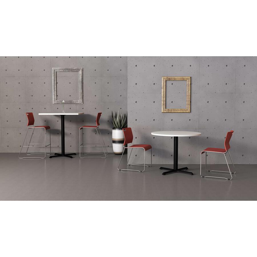 Special-T StarX-2 Dining Table - White Square Top - Gray, Powder Coated Base - 36" Table Top Length x 36" Table Top Width - 29" Height - Assembly Required - Thermofused Laminate (TFL) Top Material. Picture 3