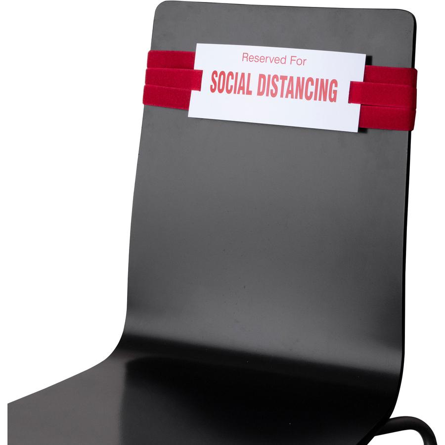 Advantus Social Distancing Chair Strap Sign - 10 / Box - Reserved for Social Distancing Print/Message - Laminated, Adjustable - Multicolor. Picture 4