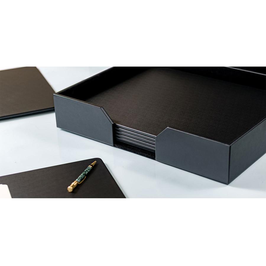 Dacasso Leatherette Conference Room Set - Rectangular - 20" Width - Leatherette, Velveteen - Black. Picture 2