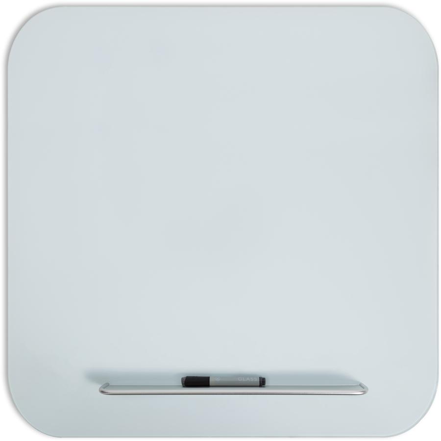 U Brands Magnetic White Glass Dry-Erase Board, 35" X 35" - 35" (3 ft) Width x 35" (3 ft) Height - White Tempered Glass Surface - Square - Horizontal/Vertical - 1 Each. Picture 2