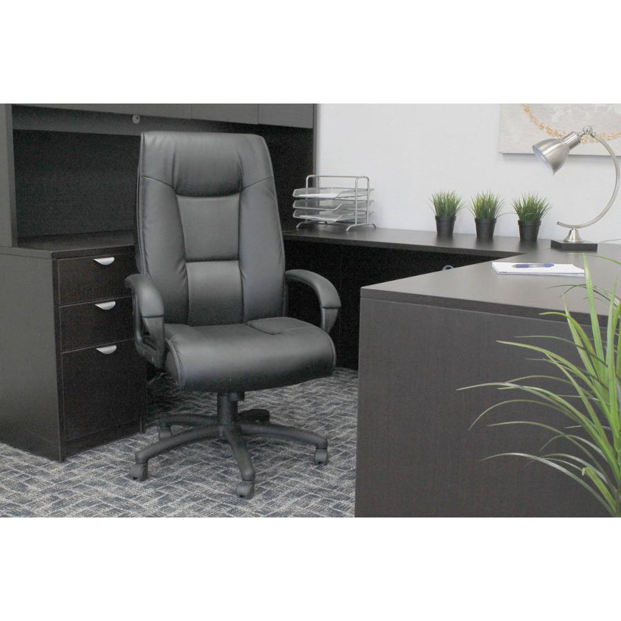 Boss Executive Leather Plus Chair - Black LeatherPlus Seat - Black LeatherPlus Back - 5-star Base - Armrest - 1 Each. Picture 5