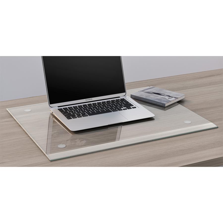 Lorell Desk Pad - Rectangle - 24" Width - Rubber - Clear. Picture 7