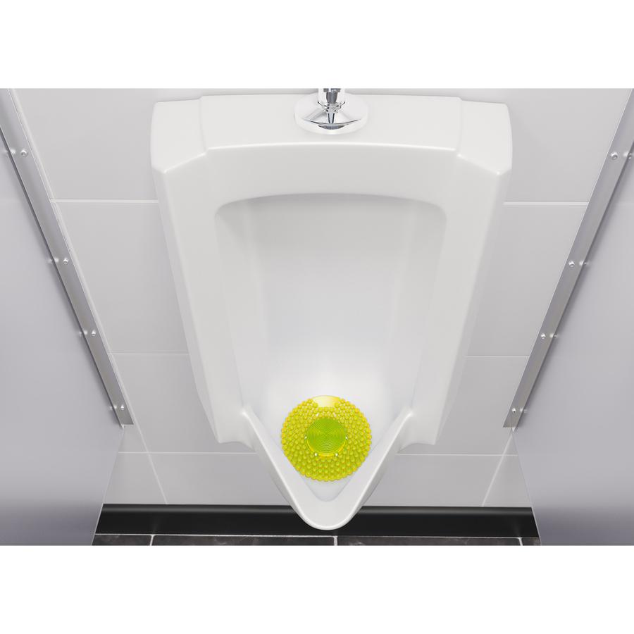 Vectair Systems P-Screen 60 Day Urinal Screen - Lasts upto 60 Days - Anti-bacterial, Recyclable, Splash Resistant - 6 / Carton - Yellow. Picture 3