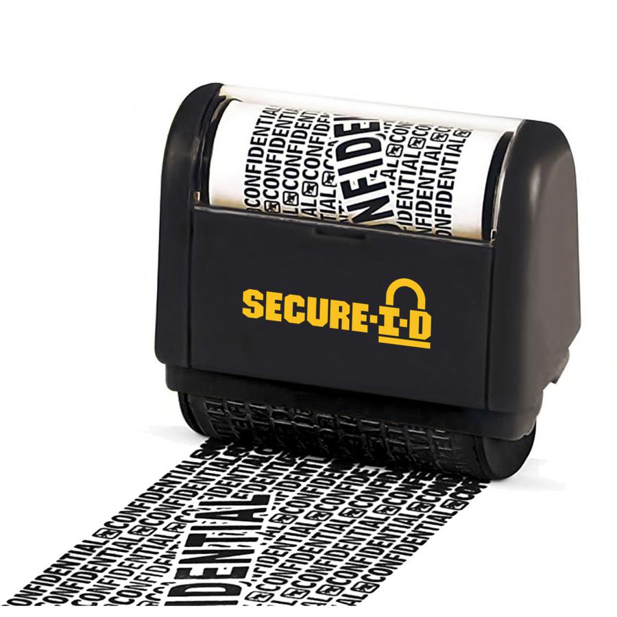 Consolidated Stamp Secure-I-D Personal Security Roller Stamp - "CONFIDENTIAL" - 1.50" Impression Length - Black - 1 / Pack. Picture 2