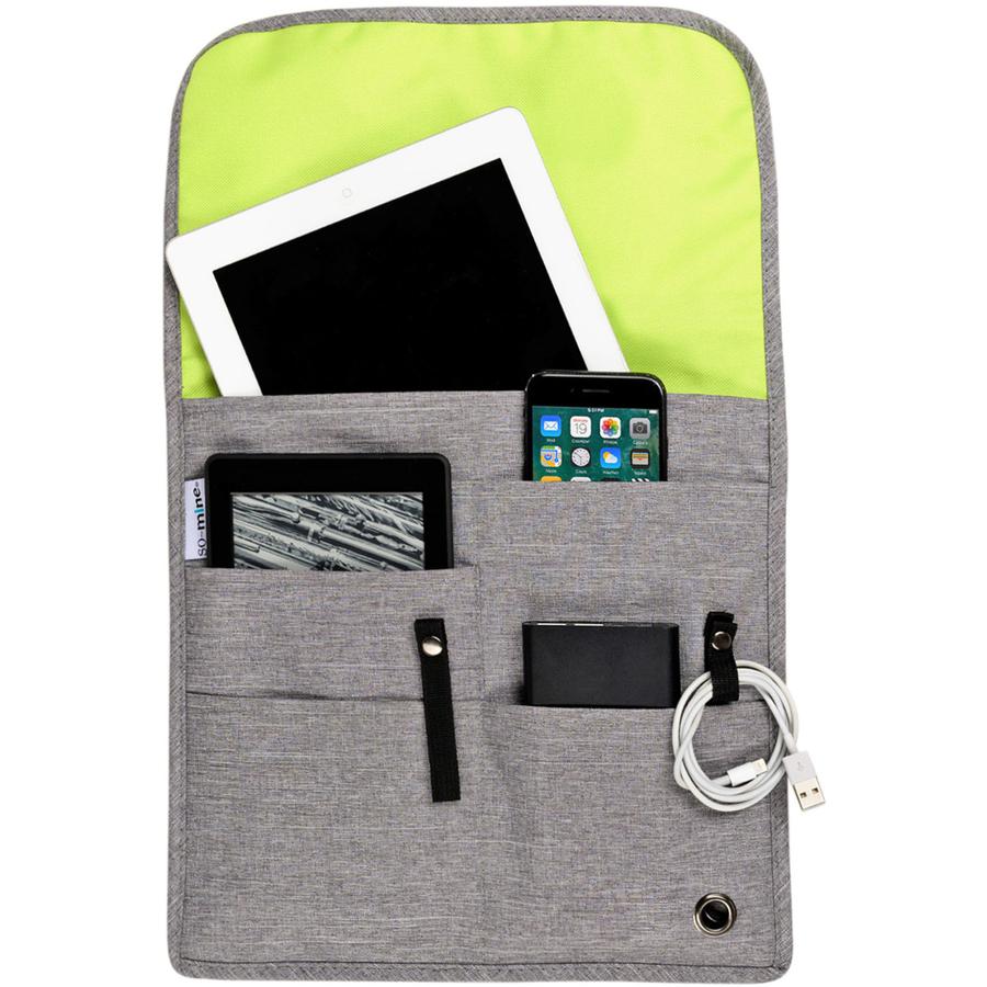 So-Mine Carrying Case Travel Essential - Ash Gray, Lime - 18" Height x 11.8" Width x 0.8" Depth - 1 Pack. Picture 2