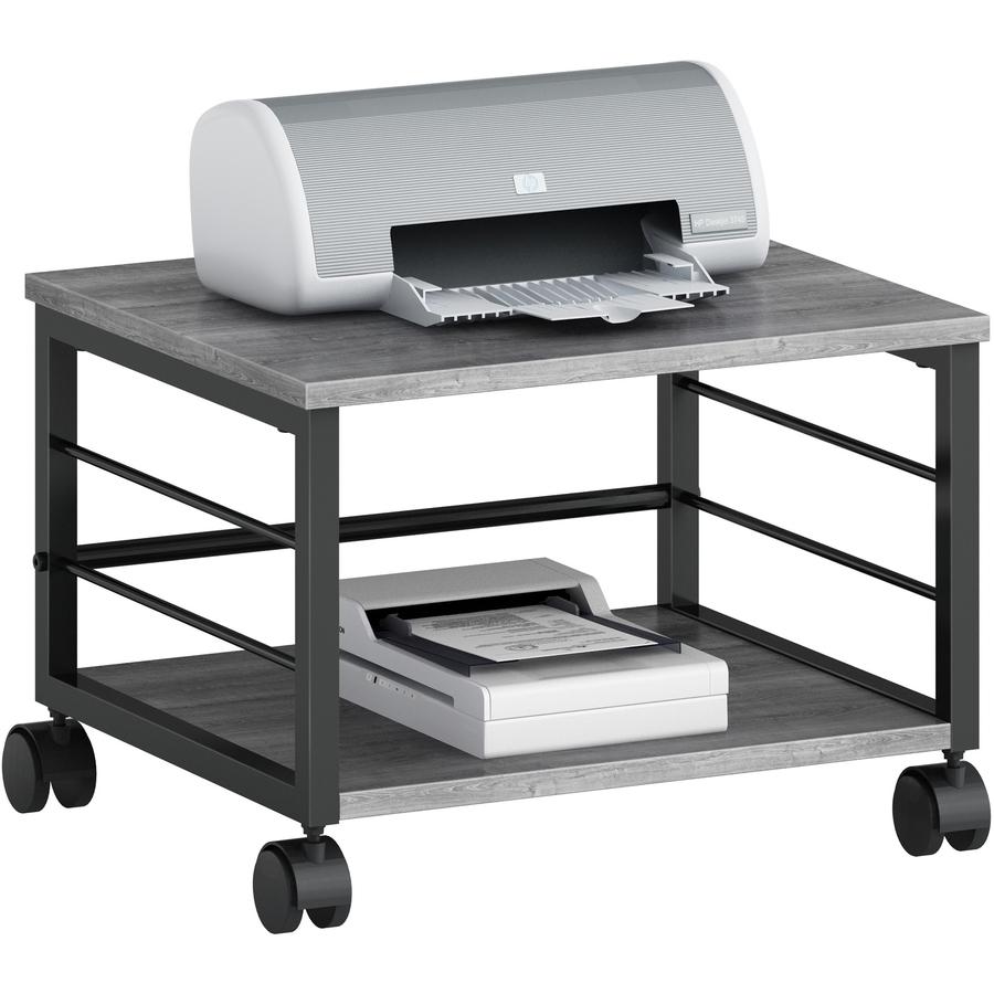 Lorell Underdesk Mobile Machine Stand - 150 lb Load Capacity - 13.2" Height x 18.7" Width x 15.7" Depth - Desk - Powder Coated - Metal, Laminate, Polyvinyl Chloride (PVC) - Charcoal, Black. Picture 10