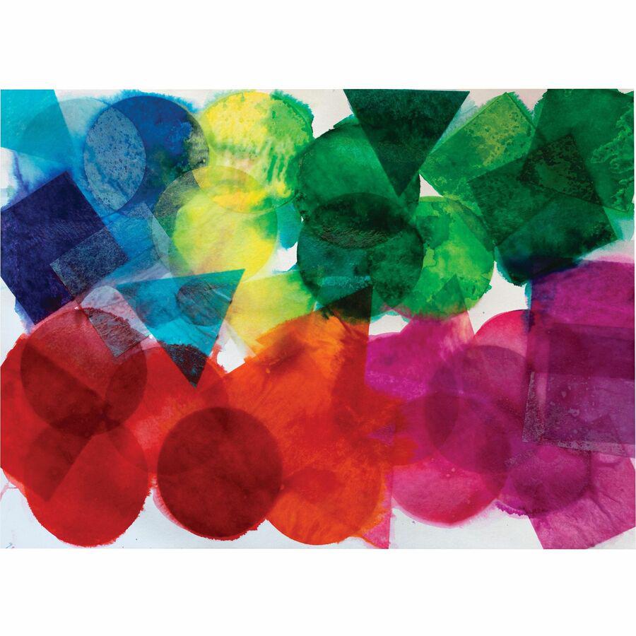 Spectra Art Tissue Deluxe Bleeding Circles - Paint - 2250 Piece(s) x 4"Diameter - 1 Bag - Cerise, National Blue, Chinese Red, Spring Green, Dark Pink, Scarlet, Magenta, Sky Blue, Canary, Orchid, Azure. Picture 2