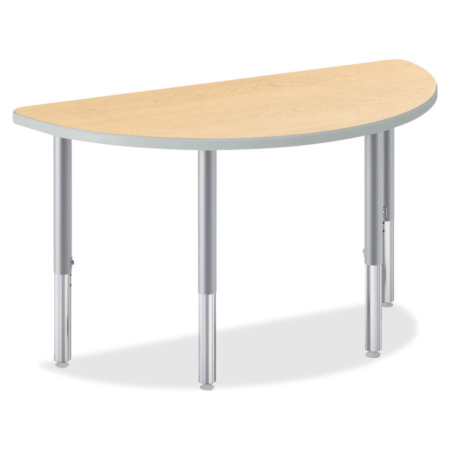 HON Build Series Half-round Tabletop - Half Round Top - 25" to 34" Adjustment x 60" Width x 30" Depth - Natural Maple. Picture 2