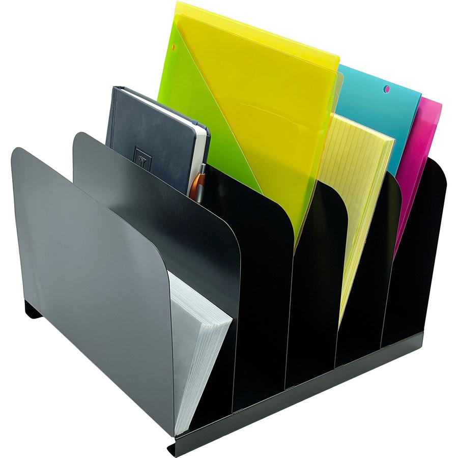 Huron Vertical Desk Organizer - 5 Compartment(s) - 7.8" Height x 11" Width x 12.5" Depth - Durable - Steel - 1 Each. Picture 3