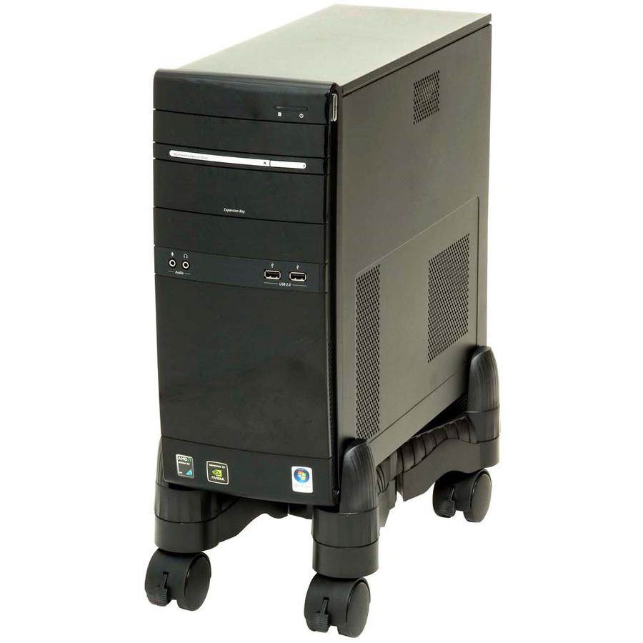 Data Accessories Company Scissors-style Mobile CPU Stand - 10" Width - Floor - Plastic - Black - TAA Compliant. Picture 2