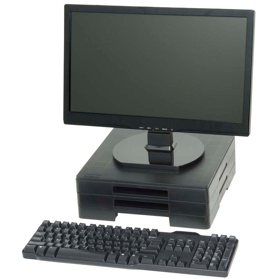 Data Accessories Company MP-106 Ergo Monitor Riser Block - 77 lb Load Capacity - 1.3" Height x 12" Width x 12" Depth - Black - TAA Compliant. Picture 2